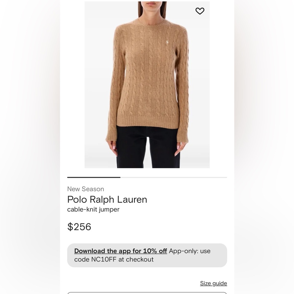 Polo Ralph Lauren Camel Cable-Knit Sweater